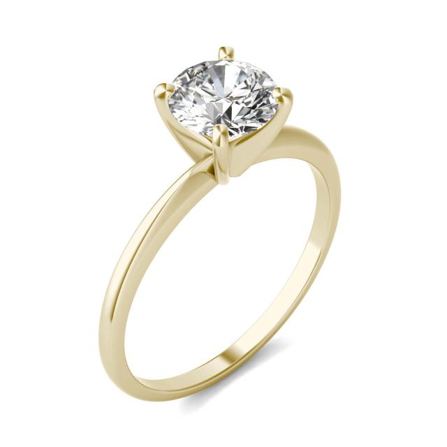 1 CTW Round Caydia Lab Grown Diamond Solitaire Engagement Ring 14K Yellow Gold
