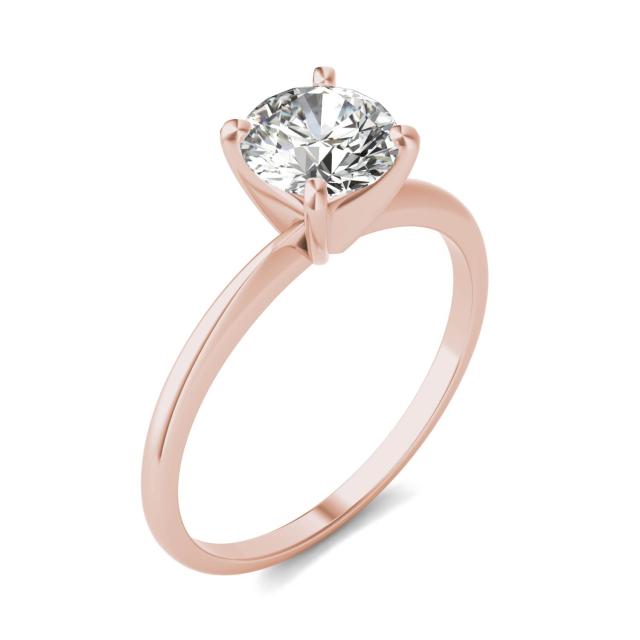 1 CTW Round Caydia Lab Grown Diamond Solitaire Engagement Ring 14K Rose Gold