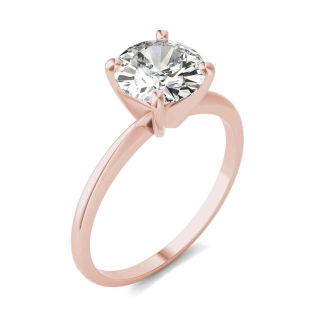 1 1/2 CTW Round Caydia Lab Grown Diamond Solitaire Engagement Ring 14K Rose Gold