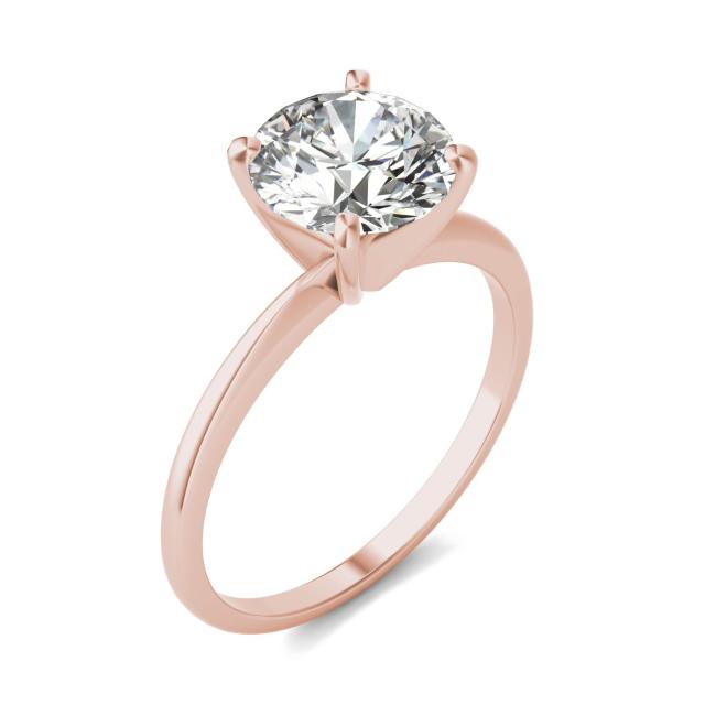 2 CTW Round Caydia Lab Grown Diamond Solitaire Engagement Ring 14K Rose Gold