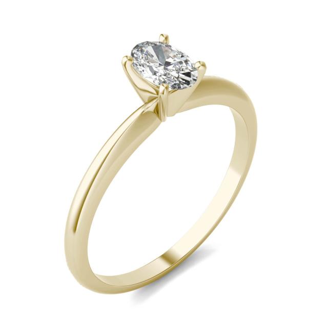 1/2 CTW Oval Caydia Lab Grown Diamond Solitaire Engagement Ring 14K Yellow Gold