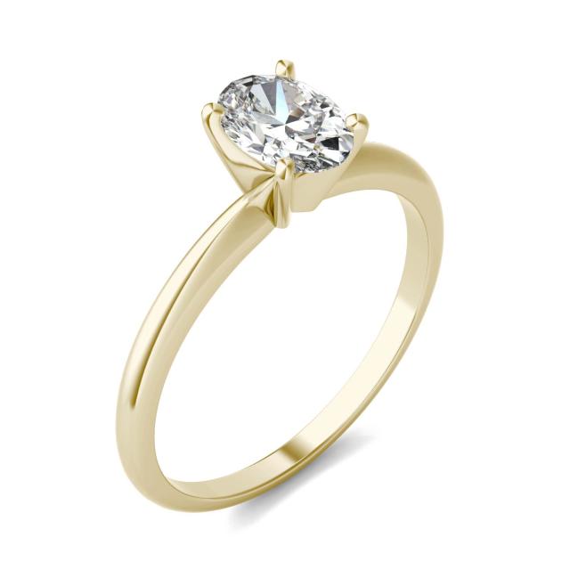1 CTW Oval Caydia Lab Grown Diamond Solitaire Engagement Ring 14K Yellow Gold