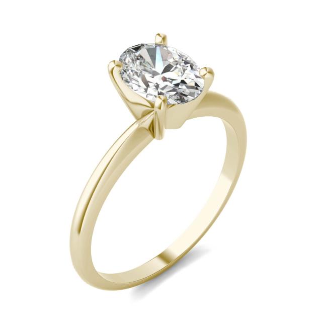 1 1/2 CTW Oval Caydia Lab Grown Diamond Solitaire Engagement Ring 14K Yellow Gold
