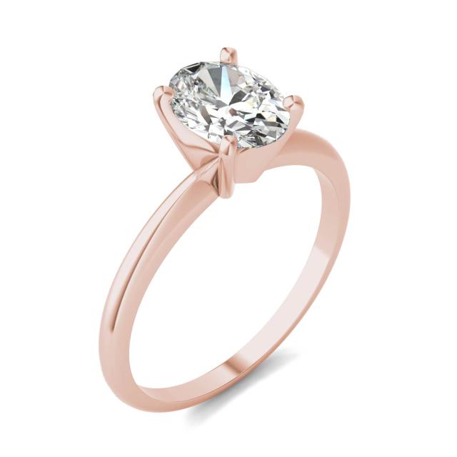 1 1/2 CTW Oval Caydia Lab Grown Diamond Solitaire Engagement Ring 14K Rose Gold