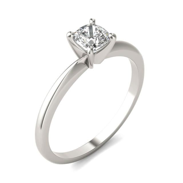 1/2 CTW Cushion Caydia Lab Grown Diamond Solitaire Engagement Ring 18K White Gold