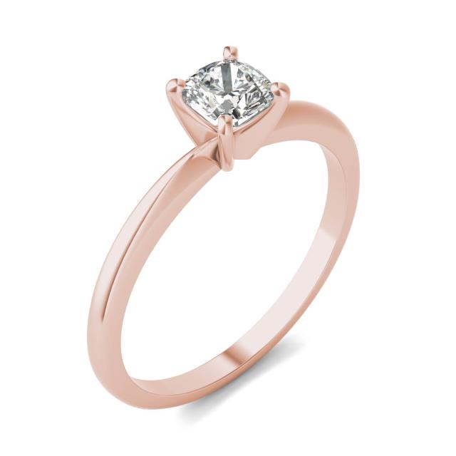 1/2 CTW Cushion Caydia Lab Grown Diamond Solitaire Engagement Ring 18K Rose Gold