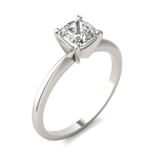 3/4 CTW Cushion Caydia Lab Grown Diamond Solitaire Engagement Ring Platinum