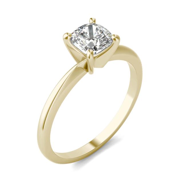 3/4 CTW Cushion Caydia Lab Grown Diamond Solitaire Engagement Ring 14K Yellow Gold