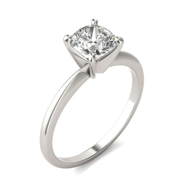 1 CTW Cushion Caydia Lab Grown Diamond Solitaire Engagement Ring 14K White Gold