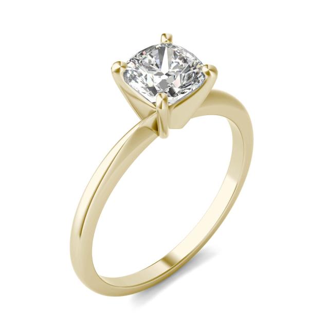 1 CTW Cushion Caydia Lab Grown Diamond Solitaire Engagement Ring 14K Yellow Gold