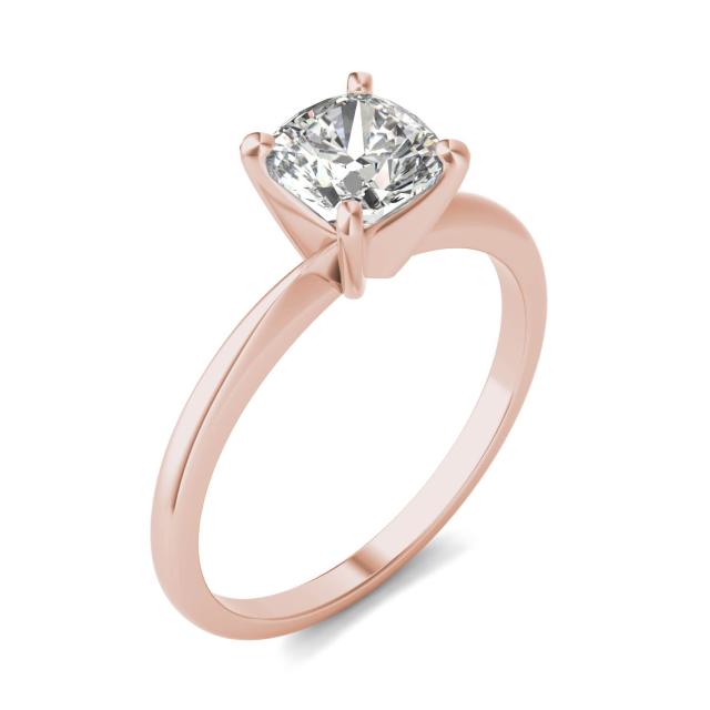 1 CTW Cushion Caydia Lab Grown Diamond Solitaire Engagement Ring 14K Rose Gold