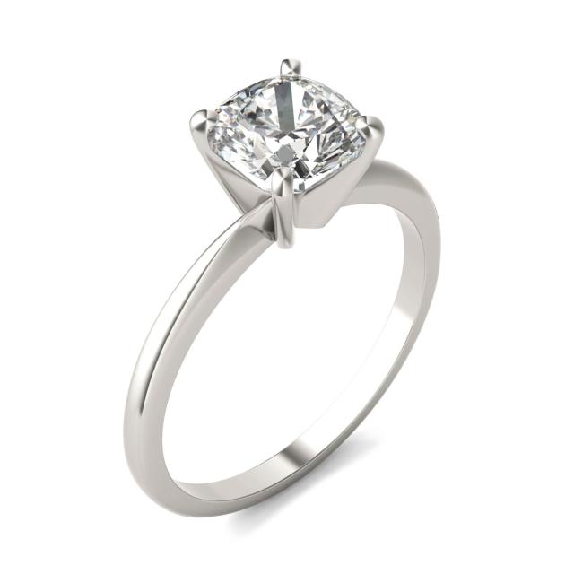 1 1/2 CTW Cushion Caydia Lab Grown Diamond Solitaire Engagement Ring 18K White Gold