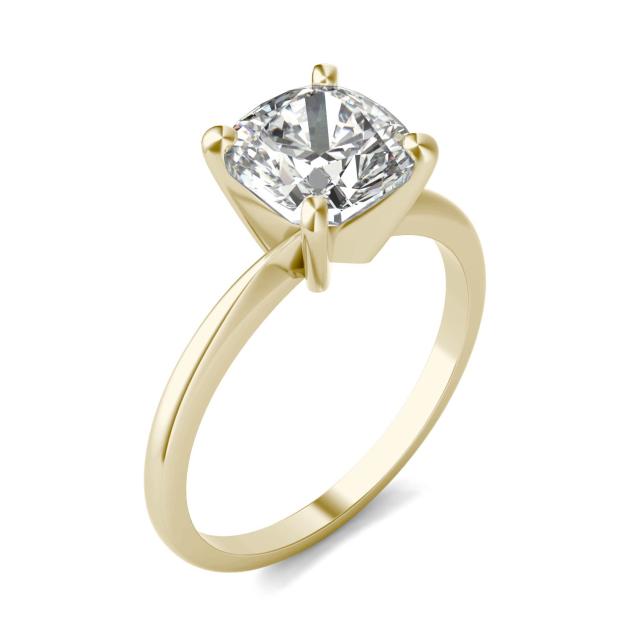 2 CTW Cushion Caydia Lab Grown Diamond Solitaire Engagement Ring 14K Yellow Gold