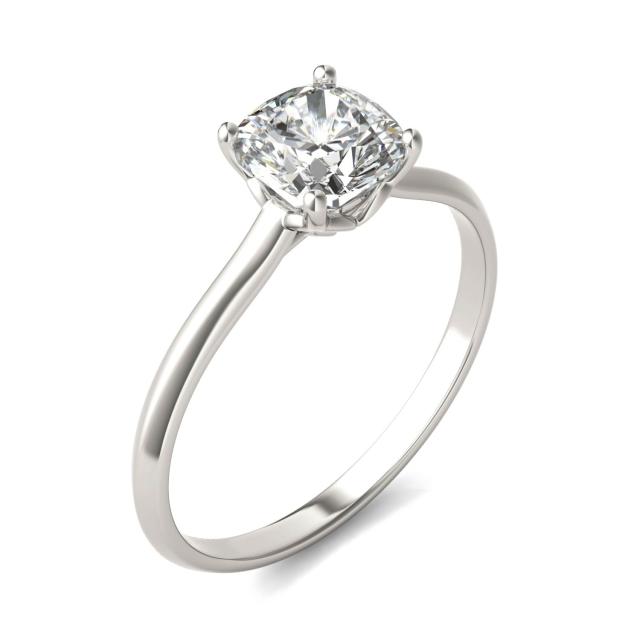 1 CTW Cushion Caydia Lab Grown Diamond Signature Solitaire Engagement Ring Platinum