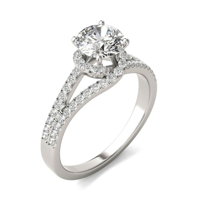 1 1/3 CTW Round Caydia Lab Grown Diamond Infinity Loop Engagement Ring Platinum