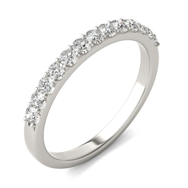 2/5 CTW Round Caydia Lab Grown Diamond Shared Prong Wedding Band Ring Platinum