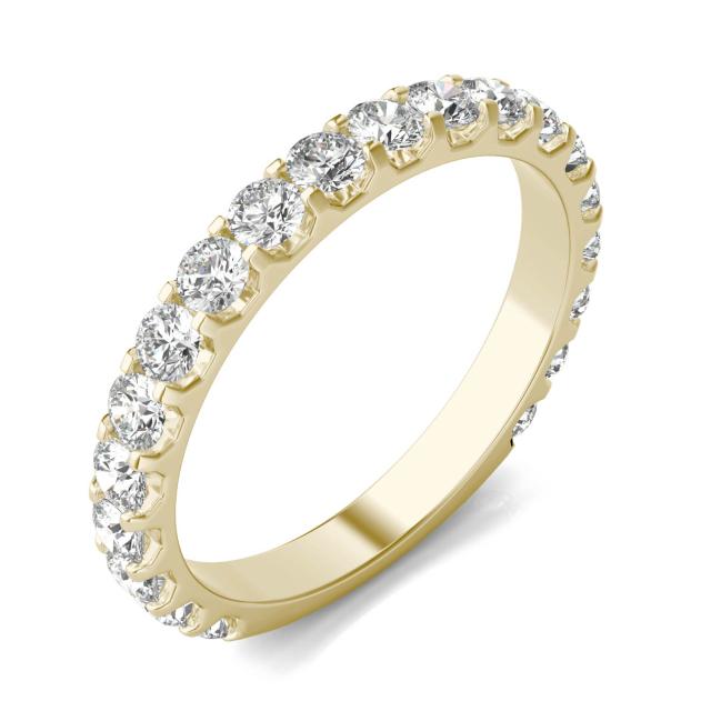 1.00 CTW DEW Round Forever One Moissanite Shared Prong Anniversary Band in 14K Yellow Gold
