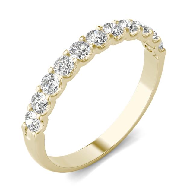 0.50 CTW DEW Round Forever One Moissanite Wedding Ring in 14K Yellow Gold