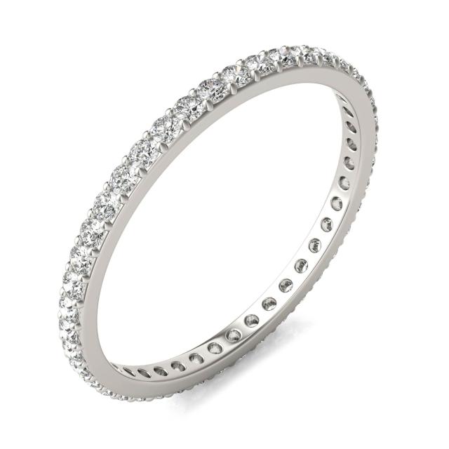 2/5 CTW Round Caydia Lab Grown Diamond Shared Prong Eternity Band 14K White Gold