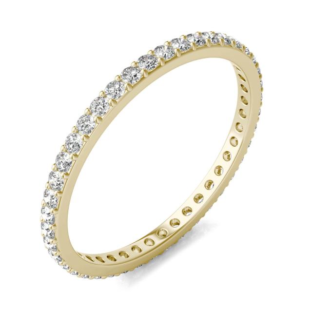 2/5 CTW Round Caydia Lab Grown Diamond Shared Prong Eternity Band 14K Yellow Gold
