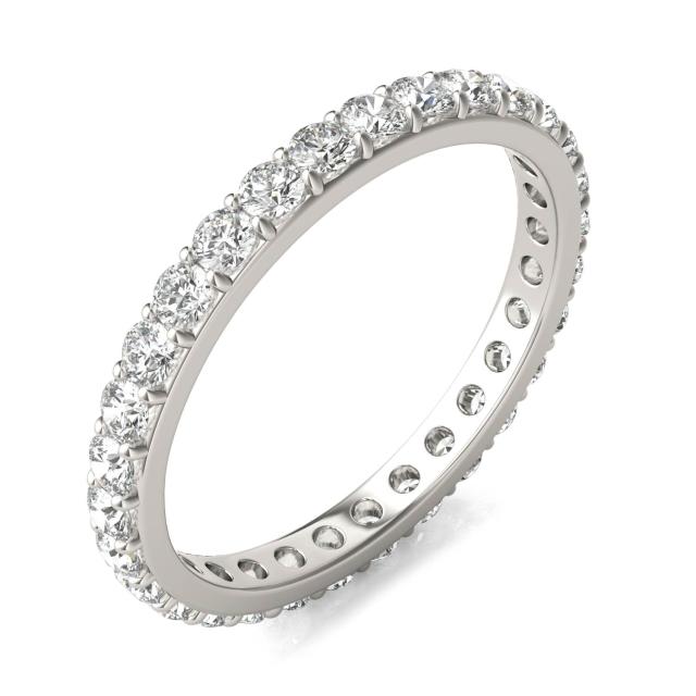 7/8 CTW Round Caydia Lab Grown Diamond Shared Prong Eternity Band 14K White Gold