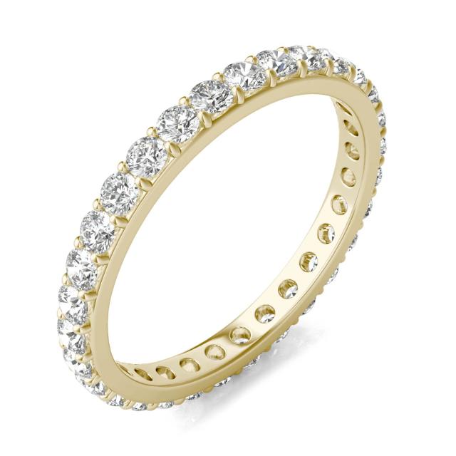 7/8 CTW Round Caydia Lab Grown Diamond Shared Prong Eternity Band 14K Yellow Gold