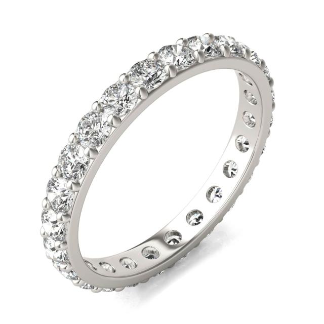 1 1/3 CTW Round Caydia Lab Grown Diamond Shared Prong Eternity Band 14K White Gold