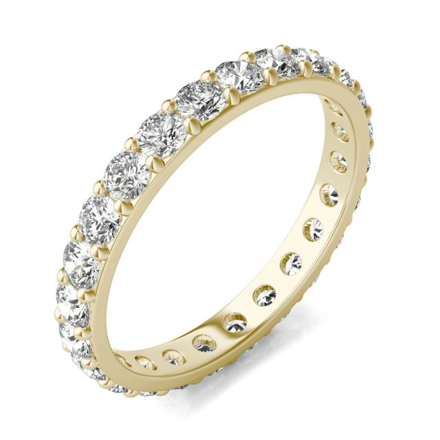 1 1/3 CTW Round Caydia Lab Grown Diamond Shared Prong Eternity Band 14K Yellow Gold