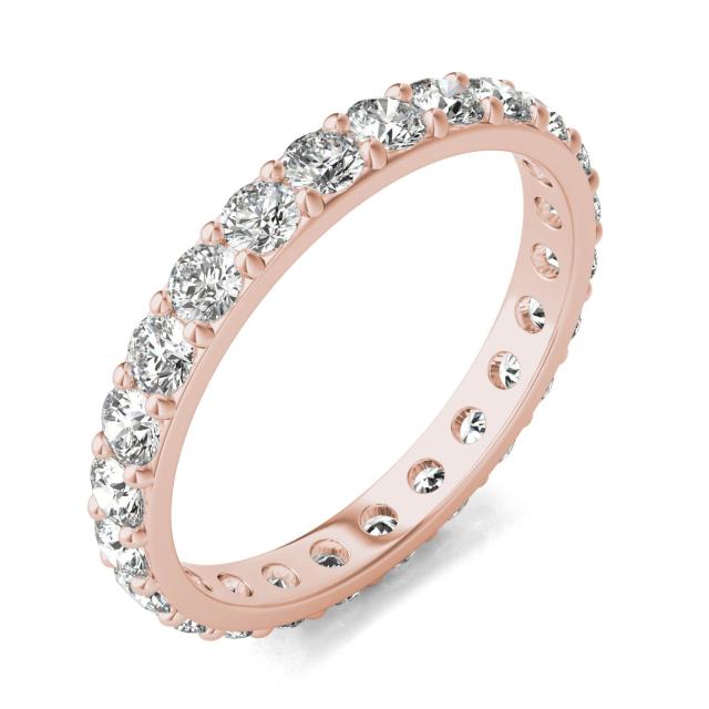 1 1/3 CTW Round Caydia Lab Grown Diamond Shared Prong Eternity Band 14K Rose Gold