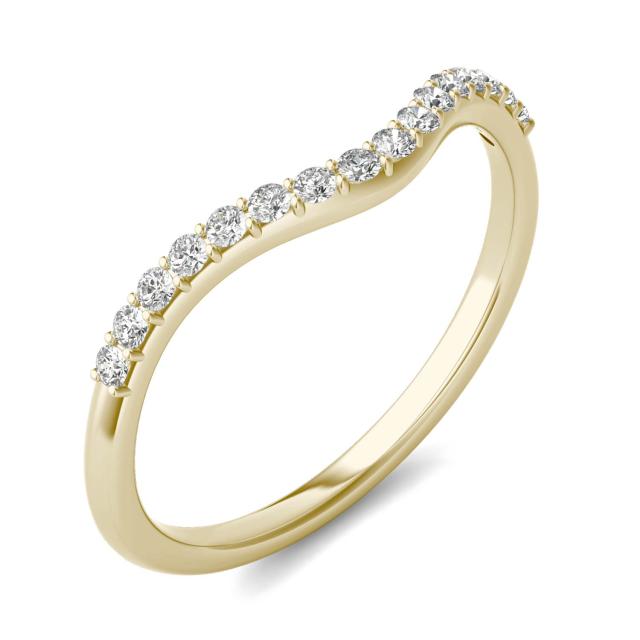 0.16 CTW DEW Round Forever One Moissanite Ring in 14K Yellow Gold