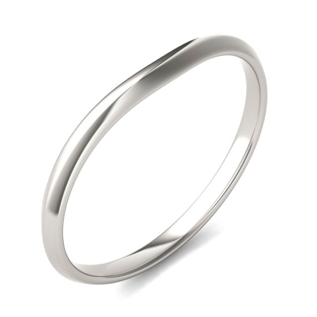 Signature Curved Plain Wedding Band in 14K White Gold