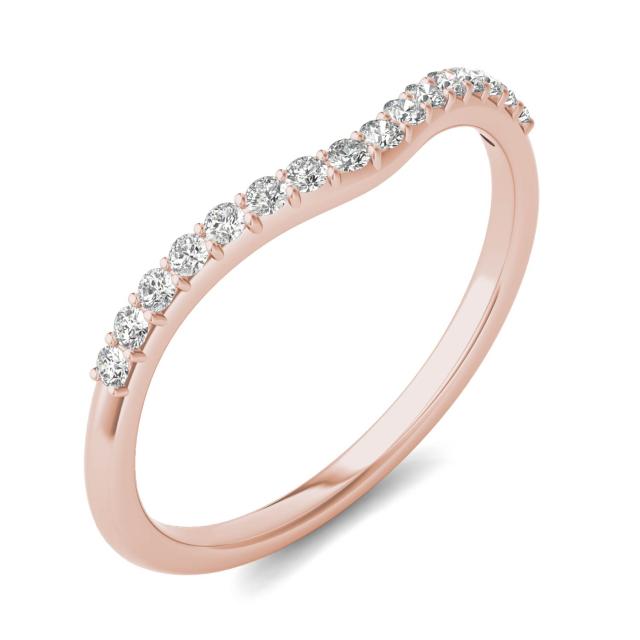 0.16 CTW DEW Round Forever One Moissanite Ring in 14K Rose Gold