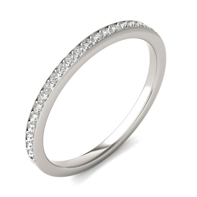 1/5 CTW Round Caydia Lab Grown Diamond Channel Bead Set Wedding Band 14K White Gold