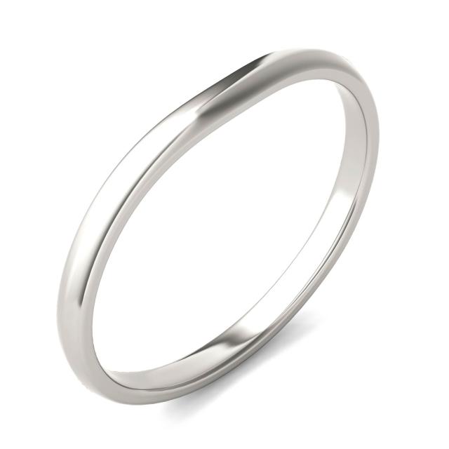 Signature Curved Matching Wedding Band in 14K White Gold