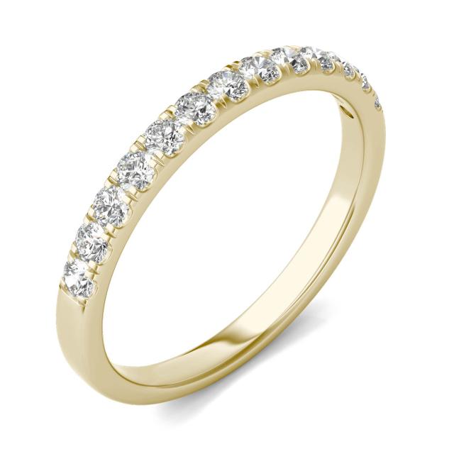 0.29 CTW DEW Round Forever One Moissanite Wedding Band Ring in 14K Yellow Gold