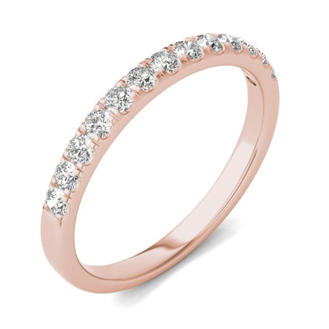0.29 CTW DEW Round Forever One Moissanite Ring in 14K Rose Gold