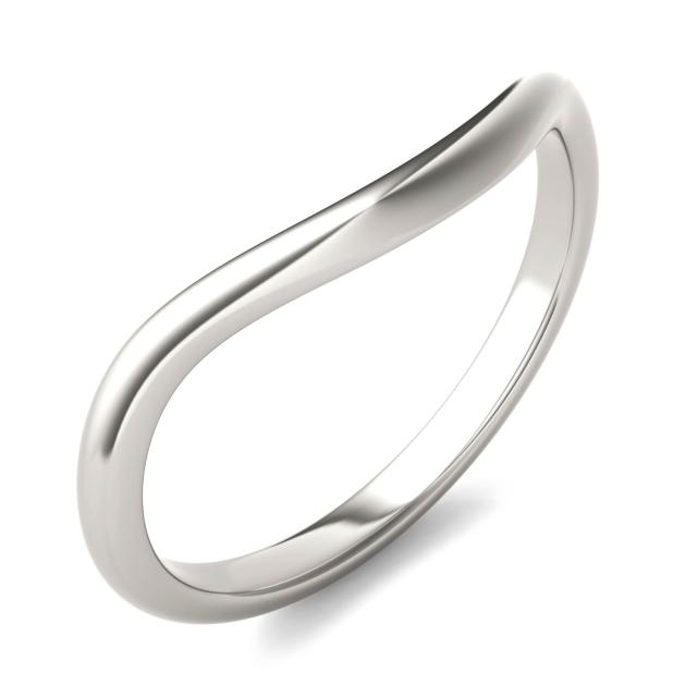 Signature Plain Curved Wedding Band in 14K White Gold