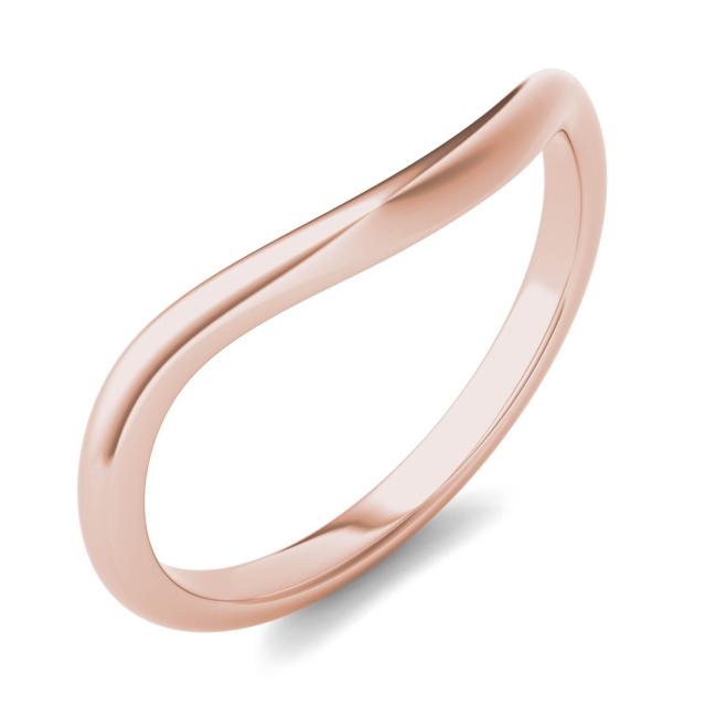 Signature Plain Curved Wedding Band in 14K Rose Gold