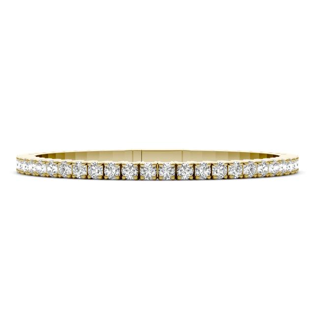 4.16 CTW DEW Round Forever One Moissanite Flexible Bangle in 14K Yellow Gold