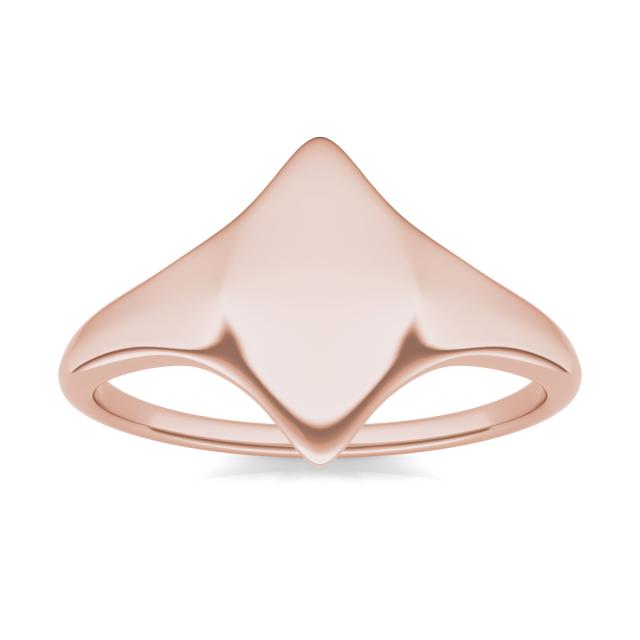 Round Caydia Lab Grown Diamond Signature Marquise Initial Signet Ring 14K Rose Gold