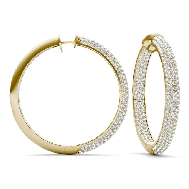 5 1/5 CTW Round Caydia Lab Grown Diamond Pave Inside Out Earrings 14K Yellow Gold