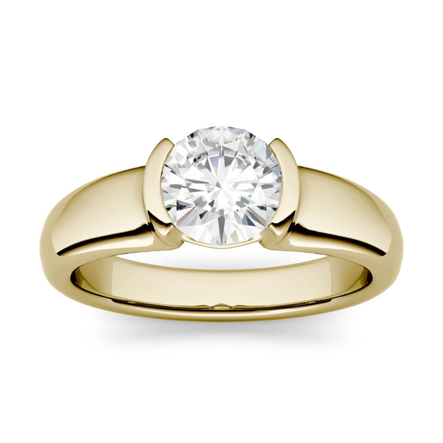 SOLD: 3.02ct Radiant Cut Half Bezel Engagement Ring