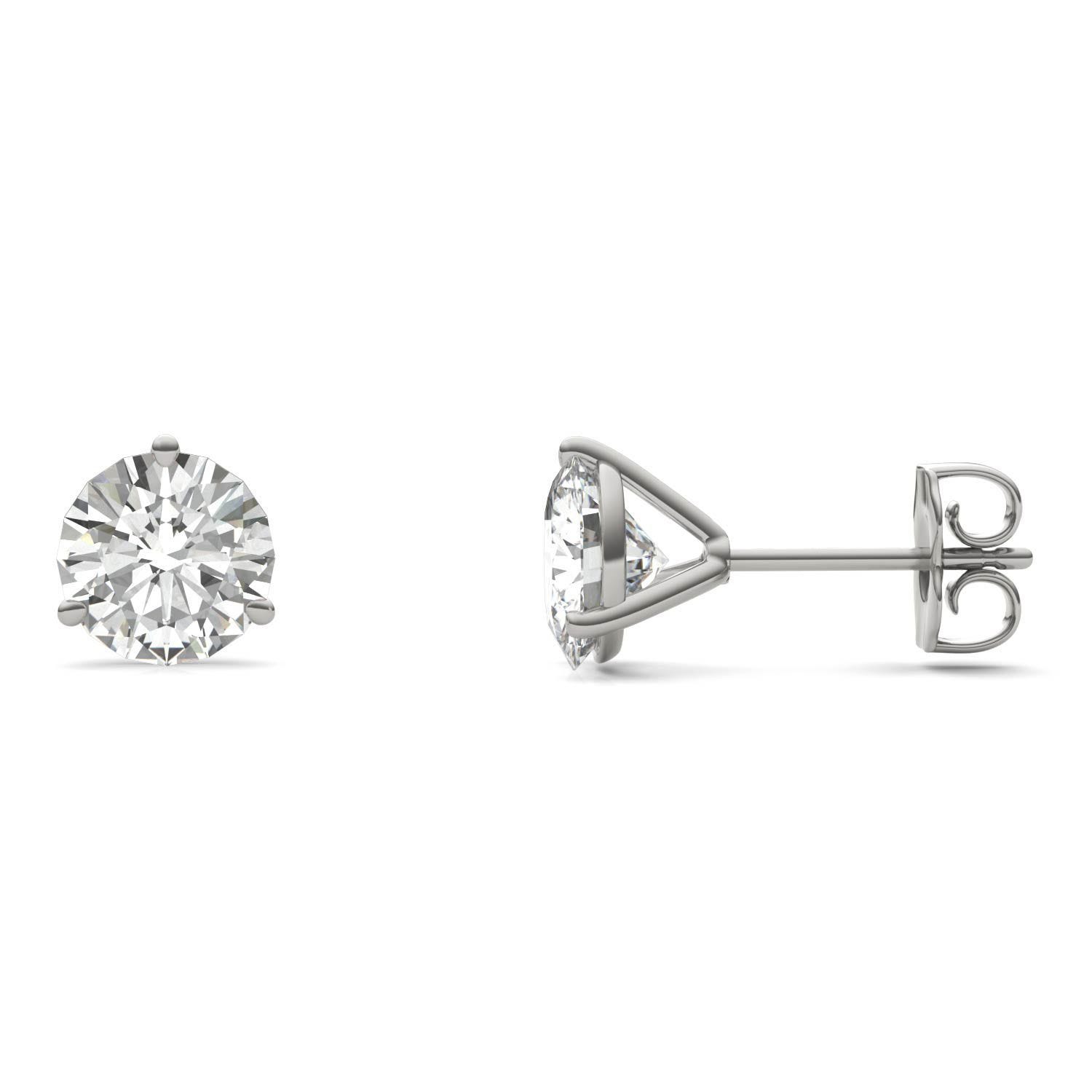 3.00 CTW DEW Round Forever One Moissanite Three Prong Martini