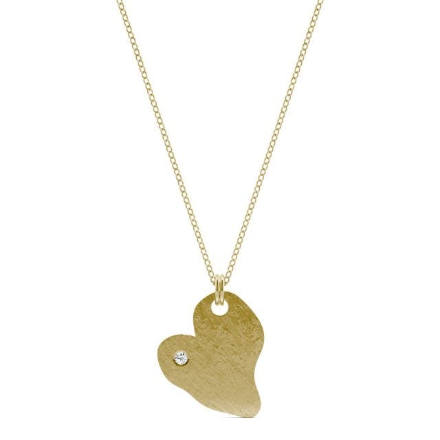 Ouro Edition Hammered Heart Necklace in 14K Yellow Gold