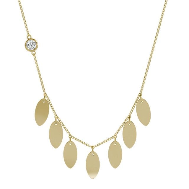 Ouro Edition Navette Station Necklace in 14K Yellow Gold