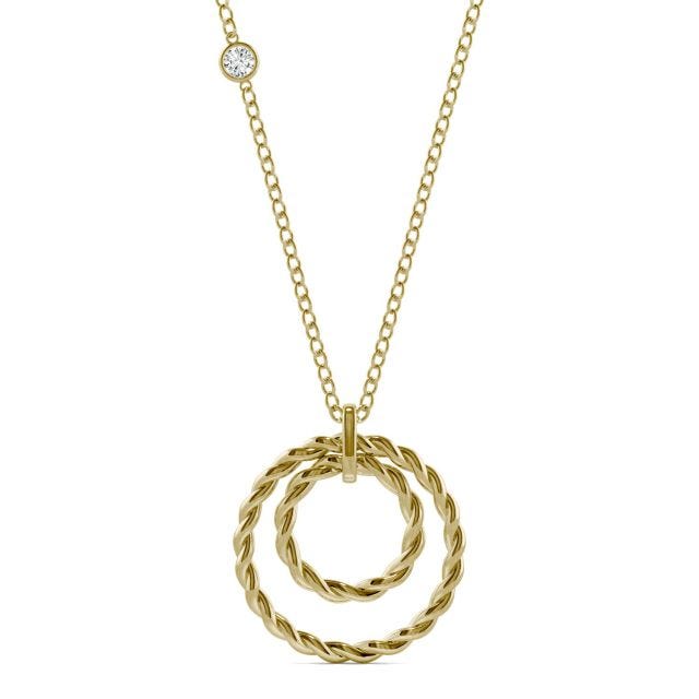 Ouro Edition Double Rope Circle Necklace in 14K Yellow Gold