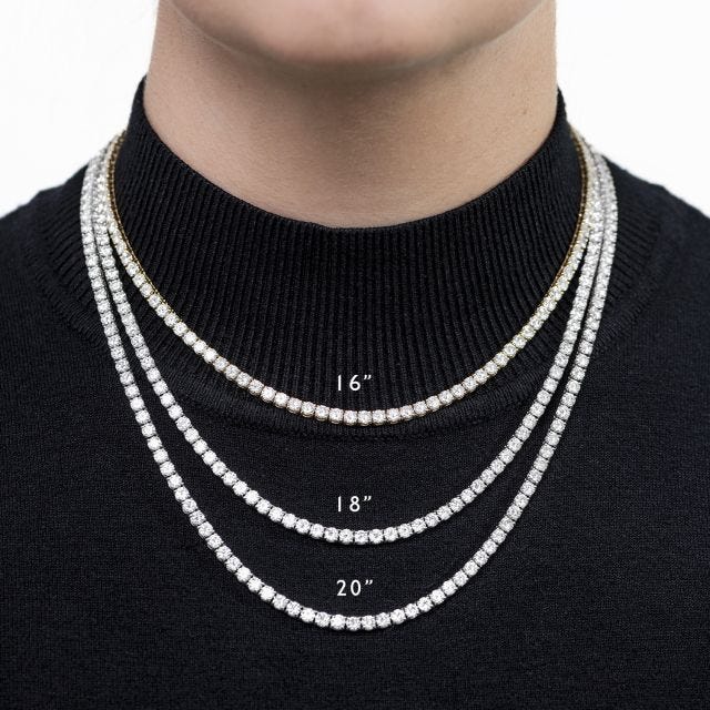14kw 10.00cttw Lab Grown Diamond Tennis Style Necklace - 16” - Dana Dow  Jewellers