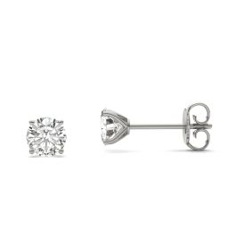 1.00 CTW DEW Round Forever One Moissanite Four Prong Martini Solitaire ...