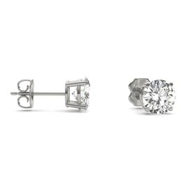 1.02 CTW DEW Round Forever One Moissanite Solitaire Stud Earrings 14K ...