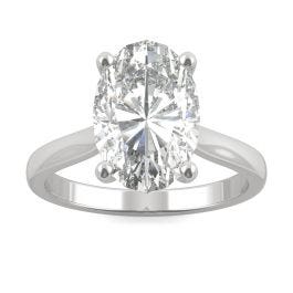 4.39 CTW DEW Elongated Oval Forever One Moissanite Solitaire Engagement ...